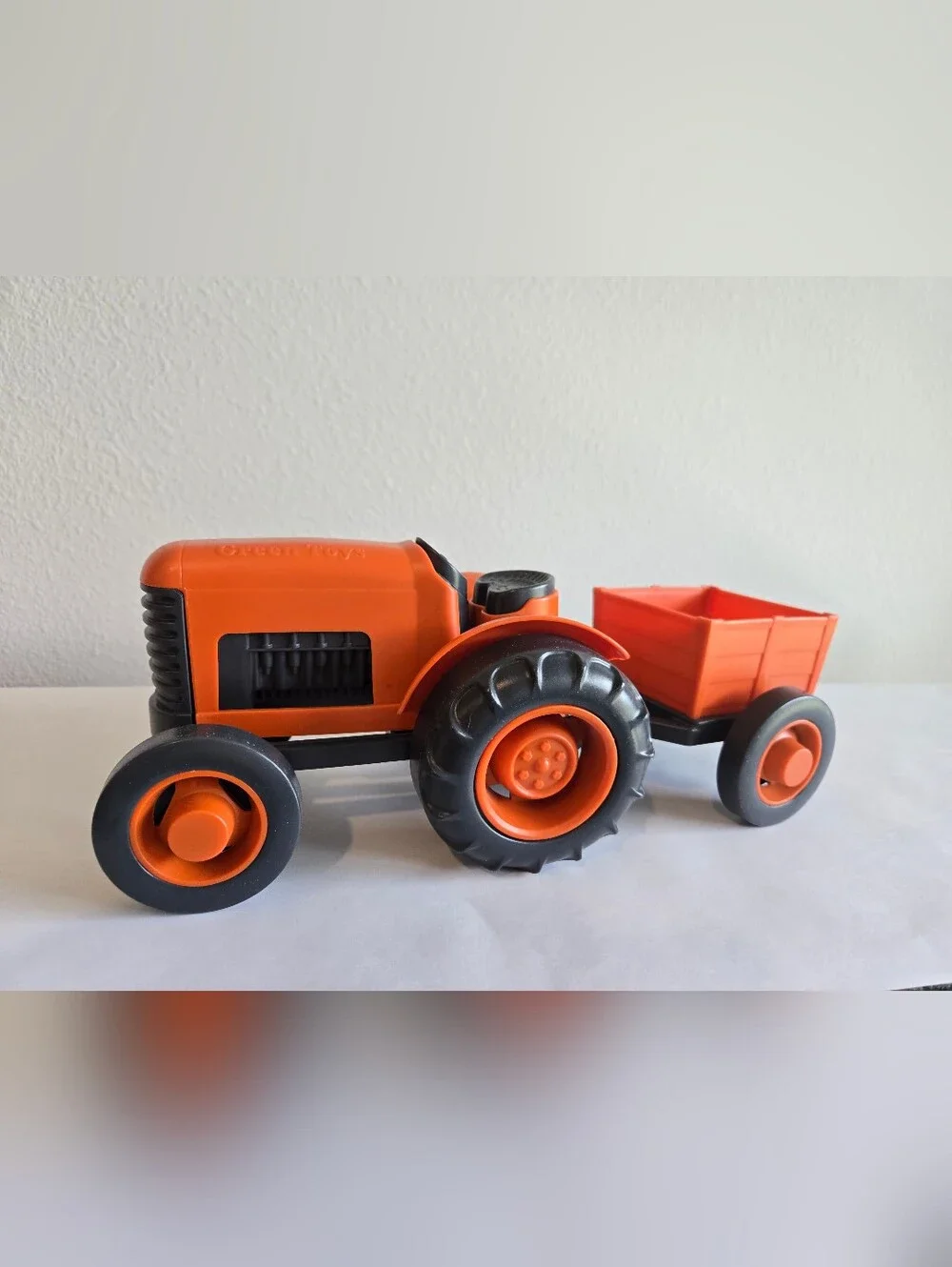 Green Toys Orange Tractor with Detachable Trailer | Made in USA | Eco-Friendly R